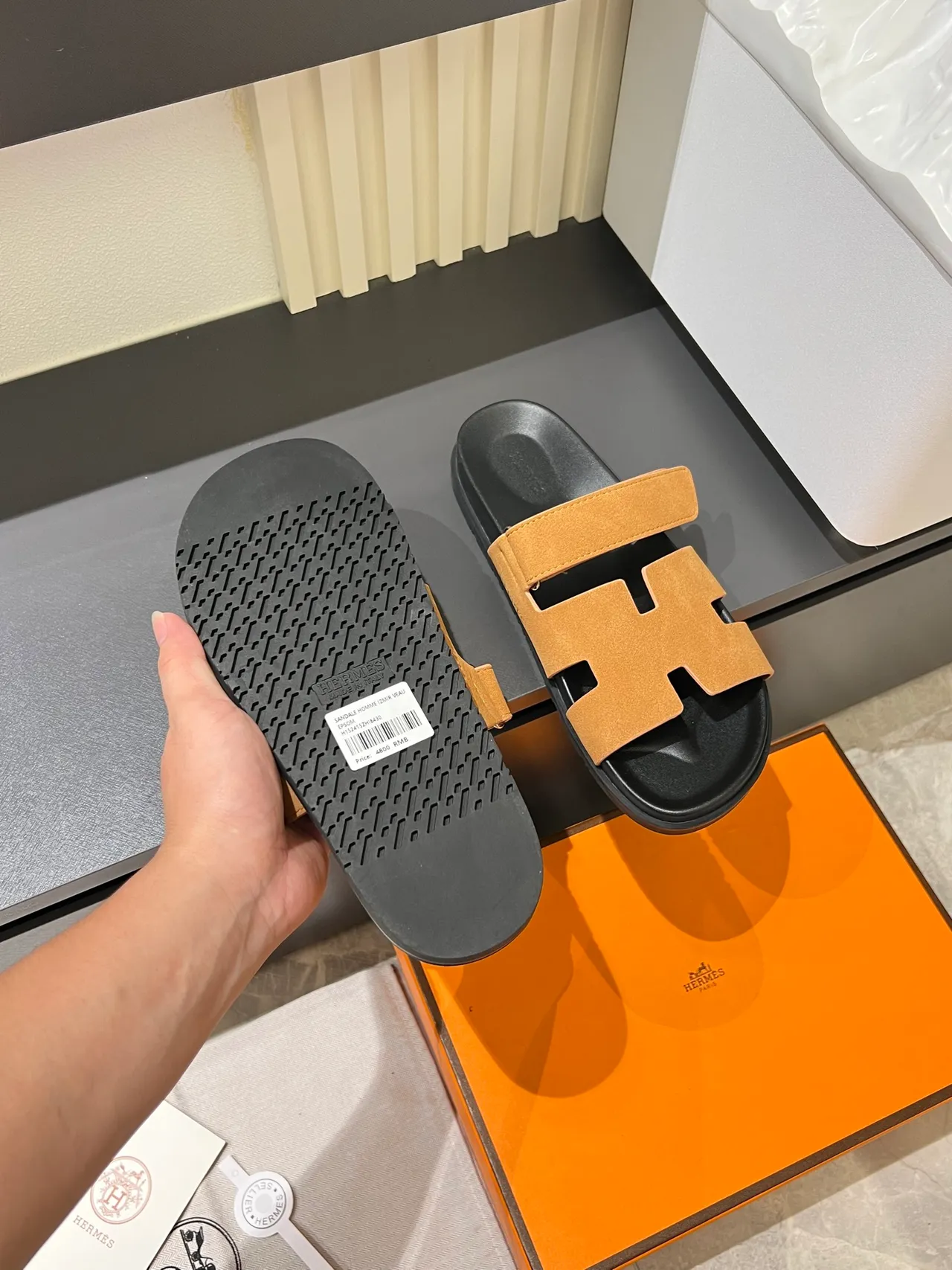 Hermès Oran H-Cut Suede Slide Slippers 2
