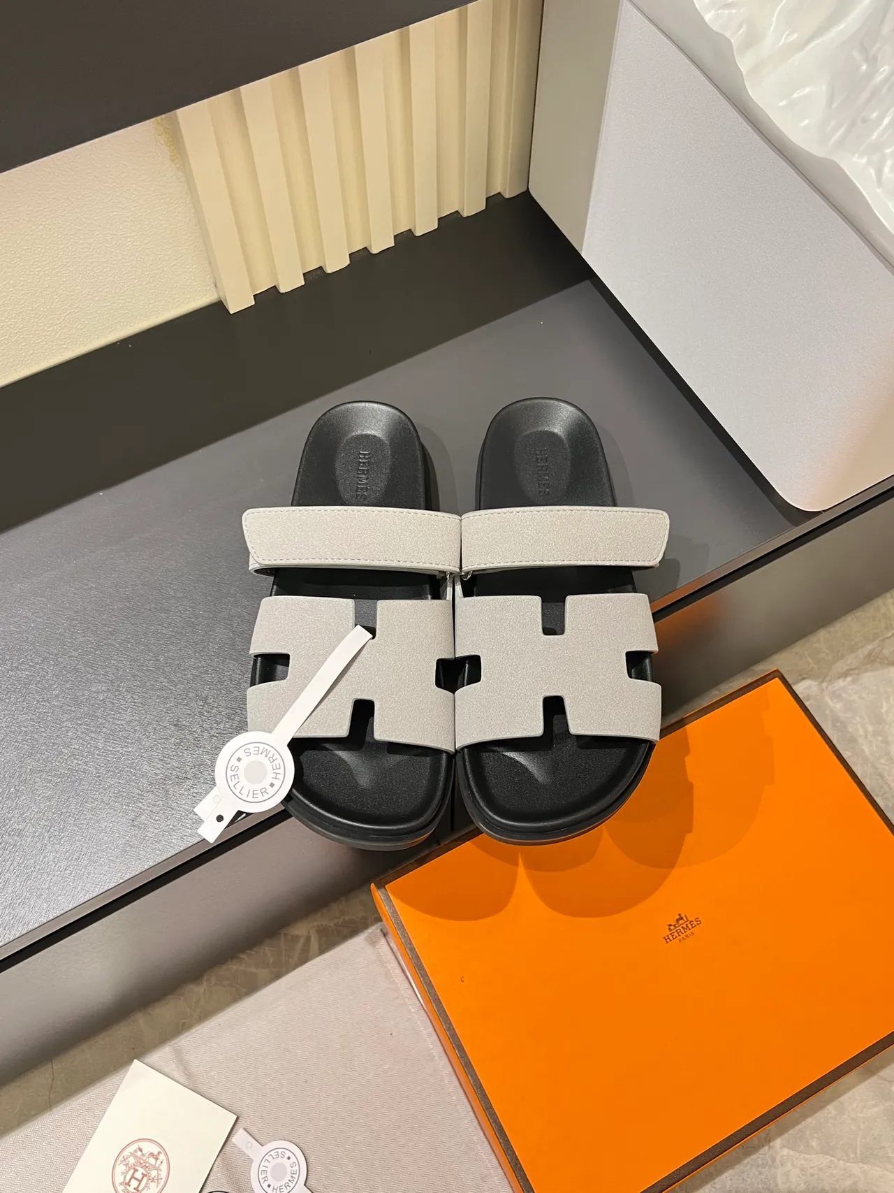 Hermès Oran H-Cut Suede Slide Slippers 8