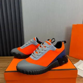 Hermès Oran Orange Gray Black Chunky Sneakers