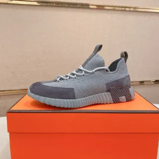 Hermès Oran Sneaker Gray Knit and Suede Lifestyle Sneakers