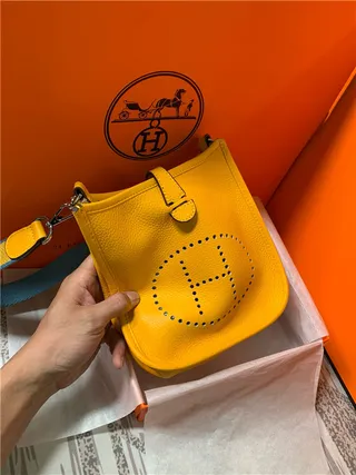 Hermès Picotin Lock Yellow Perforated H Underarm Bag 3