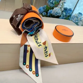 Hermès ছাপা গ্রাফিক রেশম স্কার্ফ