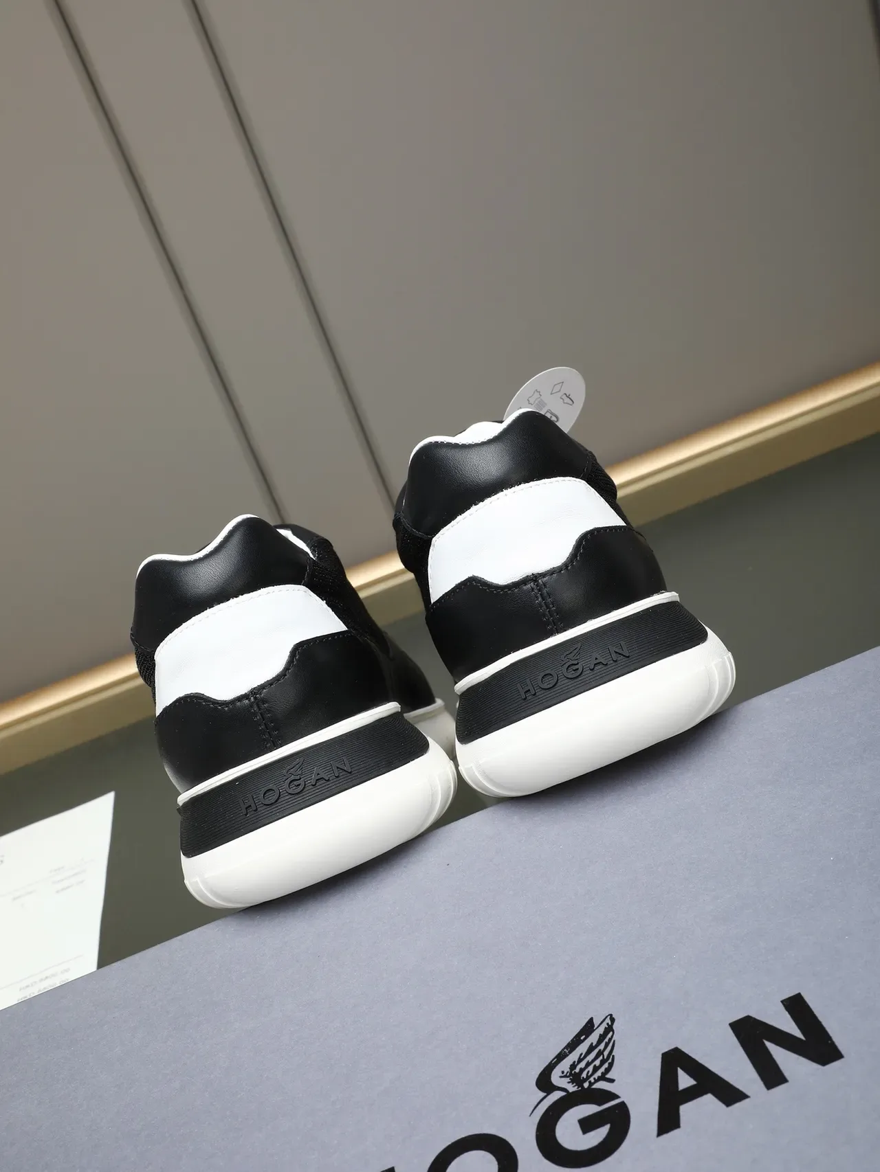 Hogan H-Series Black and White Logo-Accented Lifestyle Sneakers 3