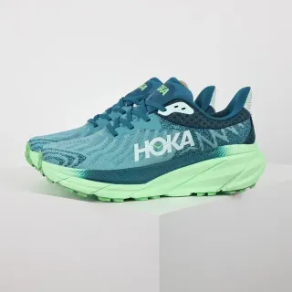 Hoka Blue Green Maximalist Cushioning Engineered Knit Upper Running Shoes