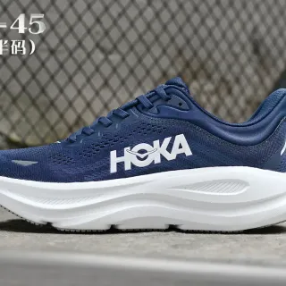 Hoka Clifton Navy White Engineered Mesh Upper Thick Sculpted Midsole Running Shoes