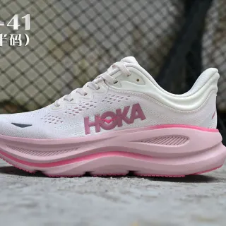 Hoka Clifton Blanco Rosa Malla Ingenieril Suela Gruesa Cushionada Zapatillas De Running