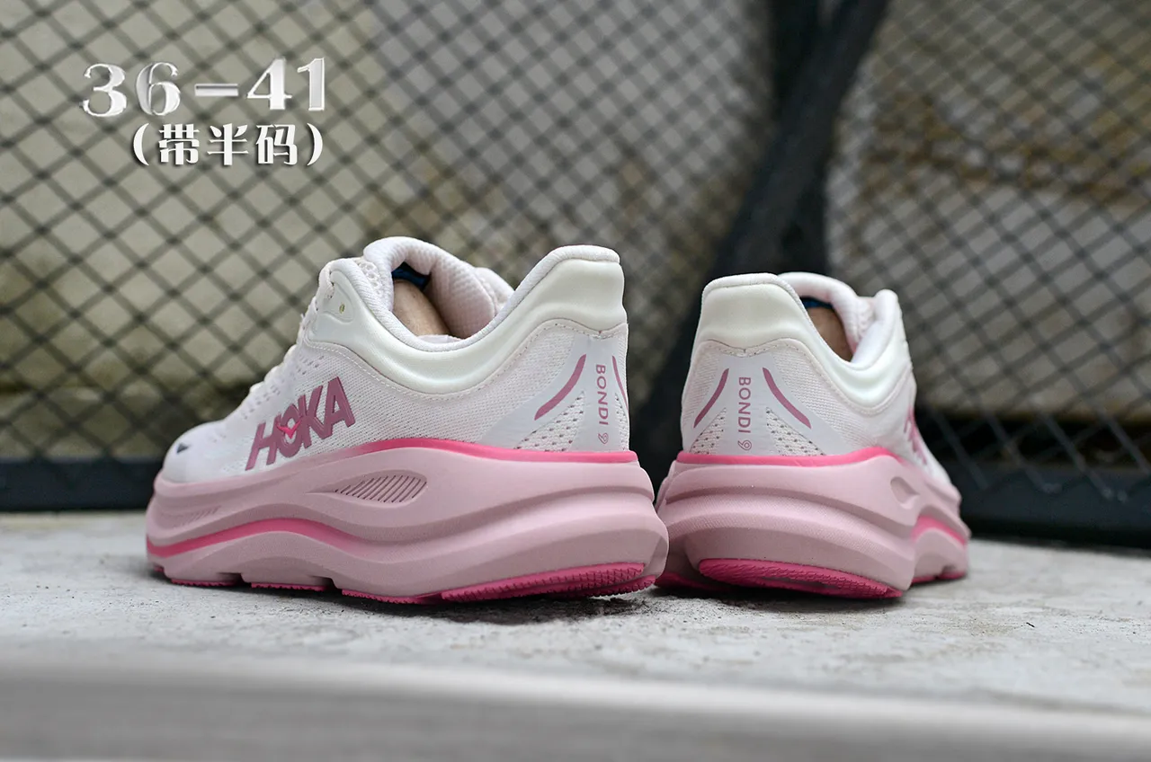 Hoka Clifton Blanc Rose Tige En Maille Ingénierisée Semelle Épaisse Amortie Chaussures De Course 6