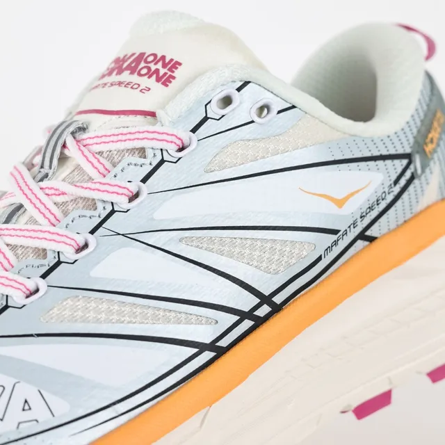 Hoka Gray Pink Chaussures de course trail légères avec upper en maille 6