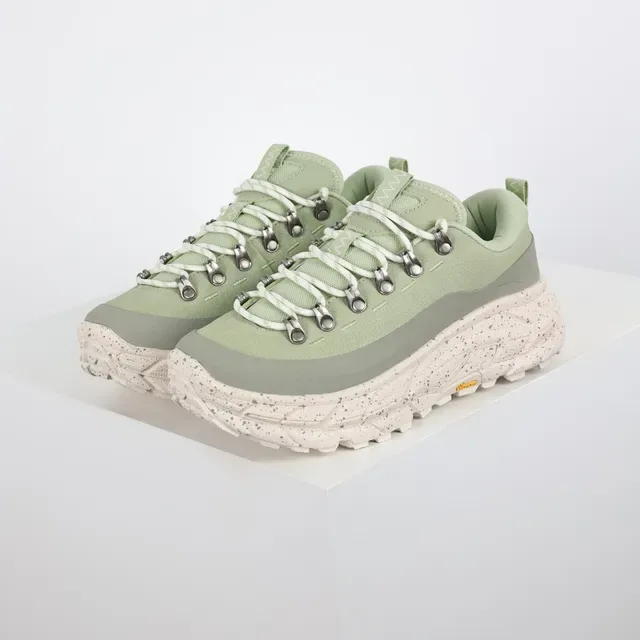 Hoka Vert Beige Semelle Épaisse Inspiré du Trail Semelle Caoutchouc Tachetée Sneakers Lifestyle 2