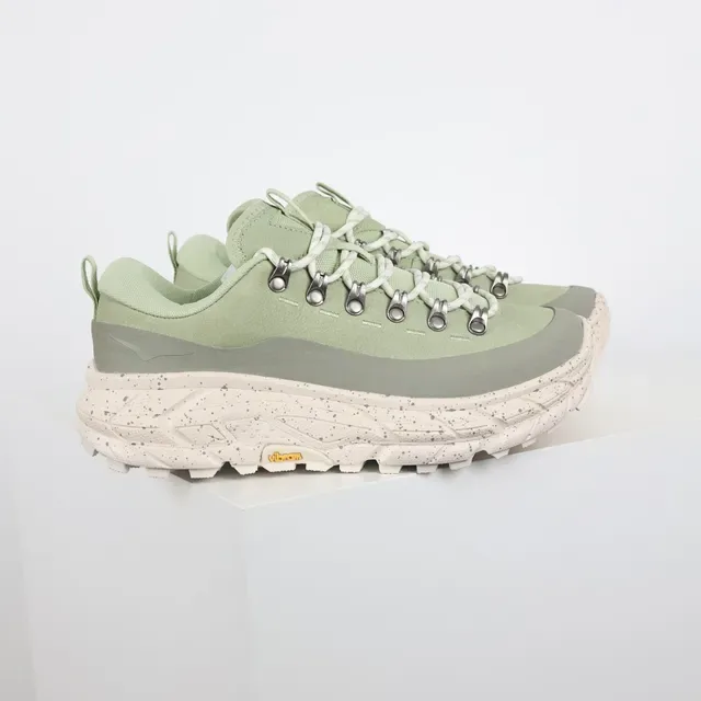 Hoka Vert Beige Semelle Épaisse Inspiré du Trail Semelle Caoutchouc Tachetée Sneakers Lifestyle 3