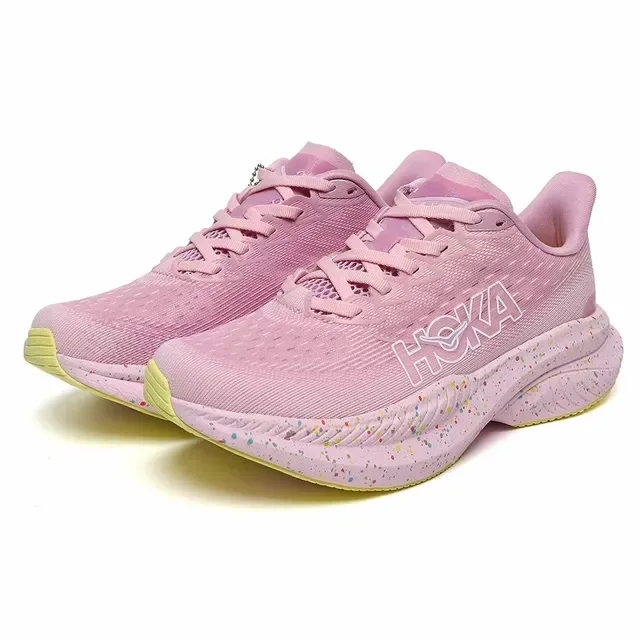 Hoka Mach 6 Pink Speckled Running Shoes 3