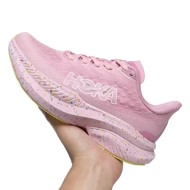 Hoka Mach 6 Pink Speckled Running Shoes 5