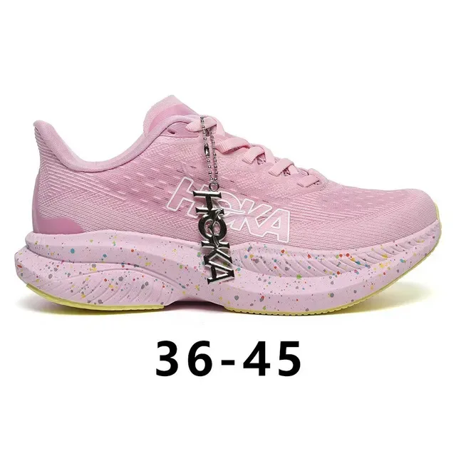 Hoka Mach 6 Pink Speckled Running Shoes 7