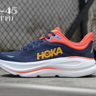 Hoka Navy Orange zapatillas de running upper de knit ingenieril media suela gruesa acolchonada