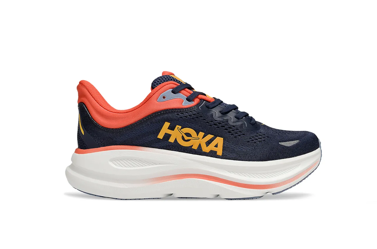 Hoka Navy Orange zapatillas de running upper de knit ingenieril media suela gruesa acolchonada 2