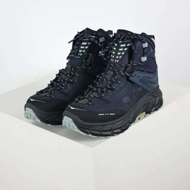 Hoka Speedgoat Botas de trekking de bico alto azul marinho e cinza 2