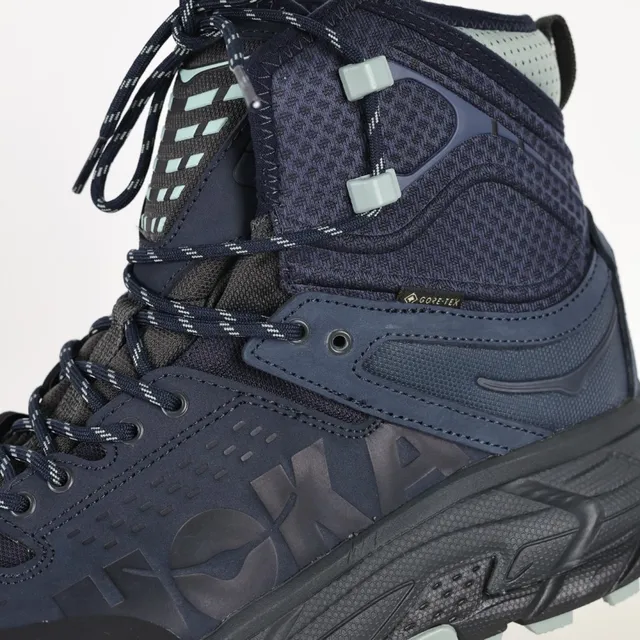 Hoka Speedgoat Botas de trekking de bico alto azul marinho e cinza 6