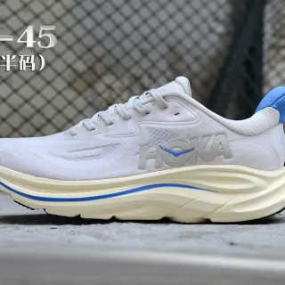 Hoka Blanco Azul Parte Superior de Tejido Ingenieril Media Suela Esculpida Zapatillas de Running