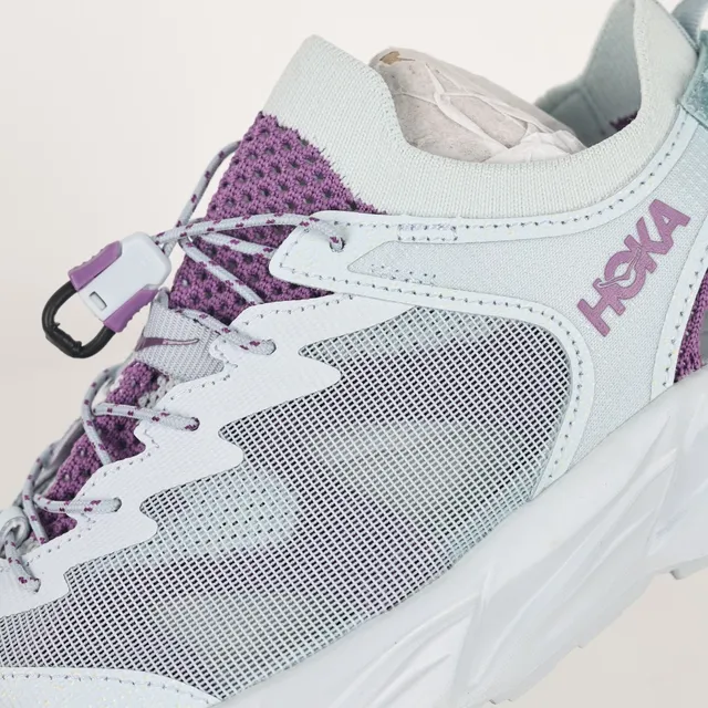 Hoka Sneakers Lifestyle Blanc Violet Tige Maille Semelle Médiane Sculptée 6