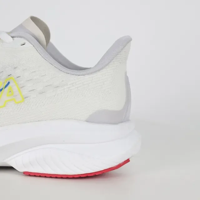 Hoka White Red Engineered Mesh Upper Rocker-Bottom Sole Running Shoes 4