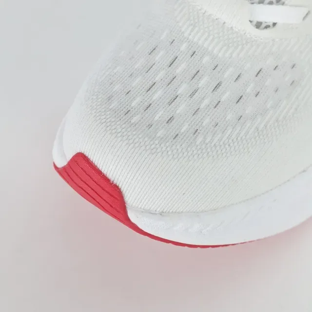 Hoka White Red Engineered Mesh Upper Rocker-Bottom Sole Running Shoes 5