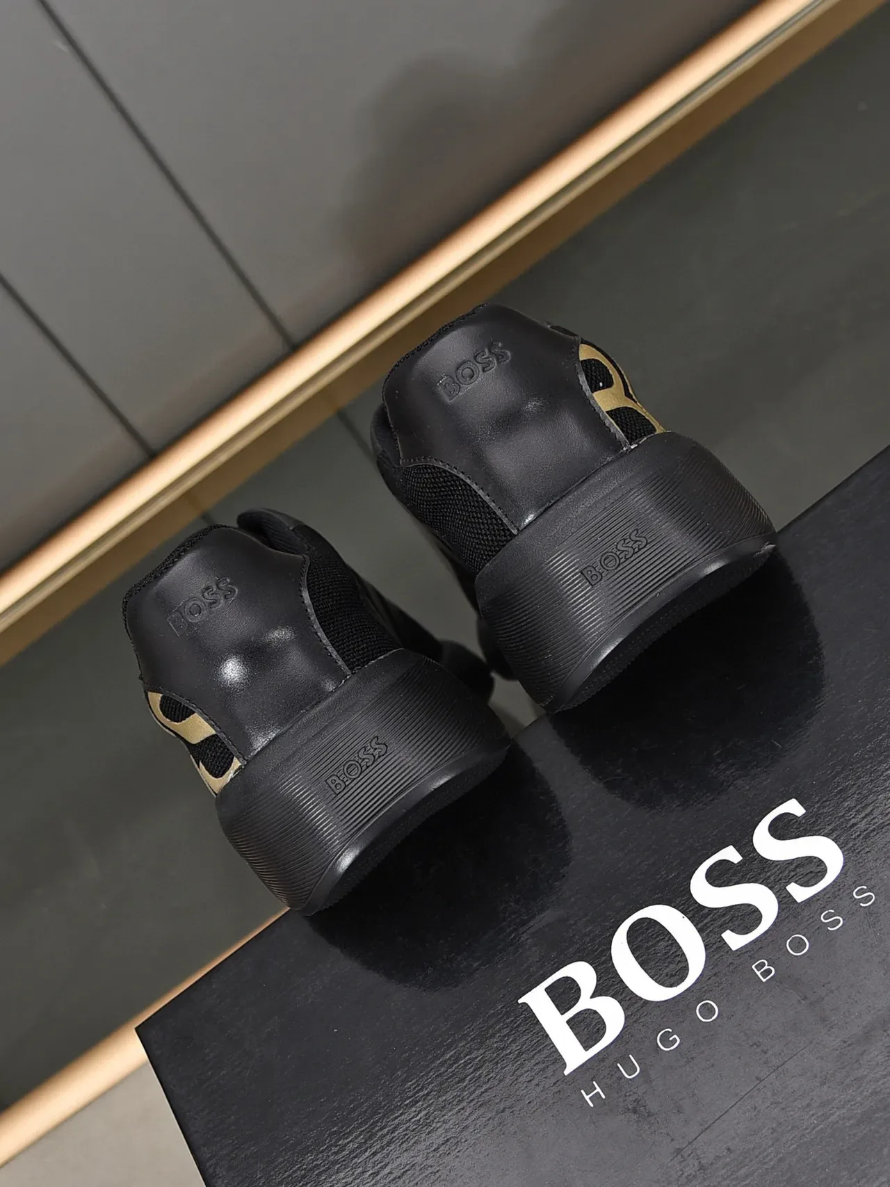 Hugo Boss Black and Gold Logo Lifestyle Sneakers 5