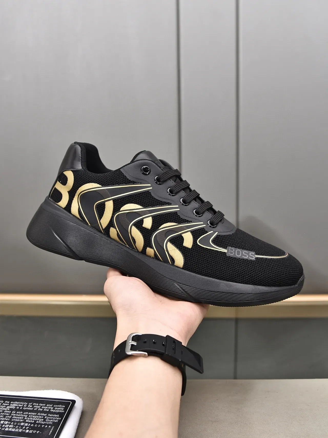 Hugo Boss Black and Gold Logo Lifestyle Sneakers 9