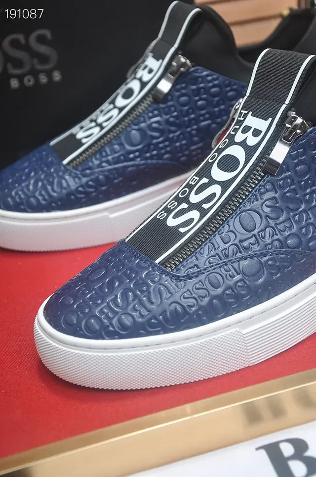 Hugo Boss Chaussures lifestyle bleu marine avec logo embossé sans lacets 3