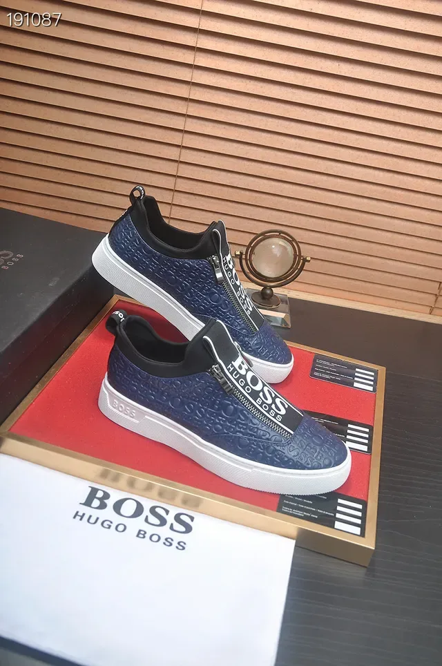 Hugo Boss Chaussures lifestyle bleu marine avec logo embossé sans lacets 6