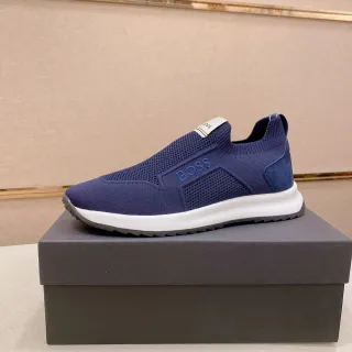 Hugo Boss Navy Knit Slip-On Lifestyle Sneakers