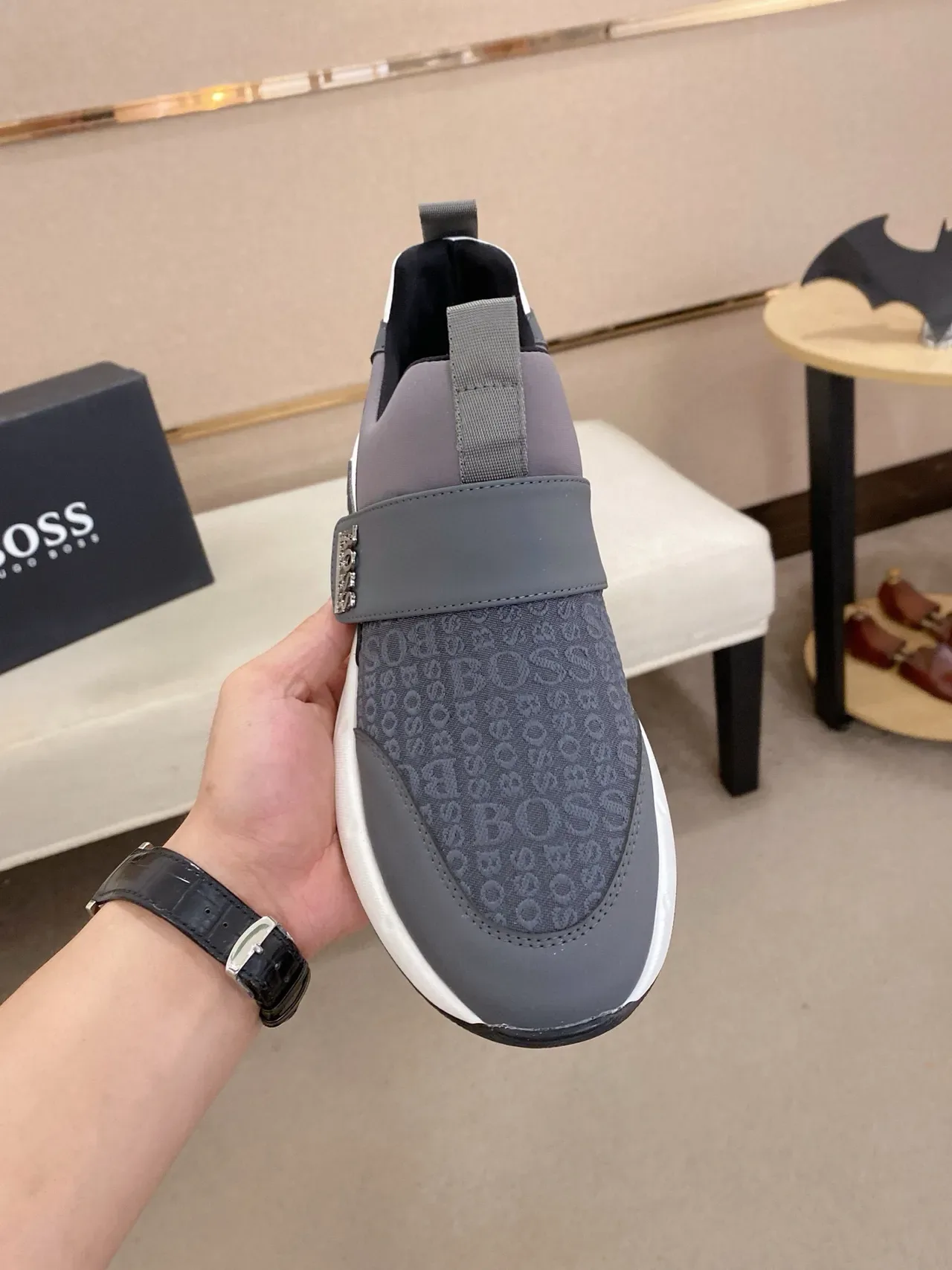 Hugo Boss Slip-On Monogrammée Grise Lifestyle Sneaker 2