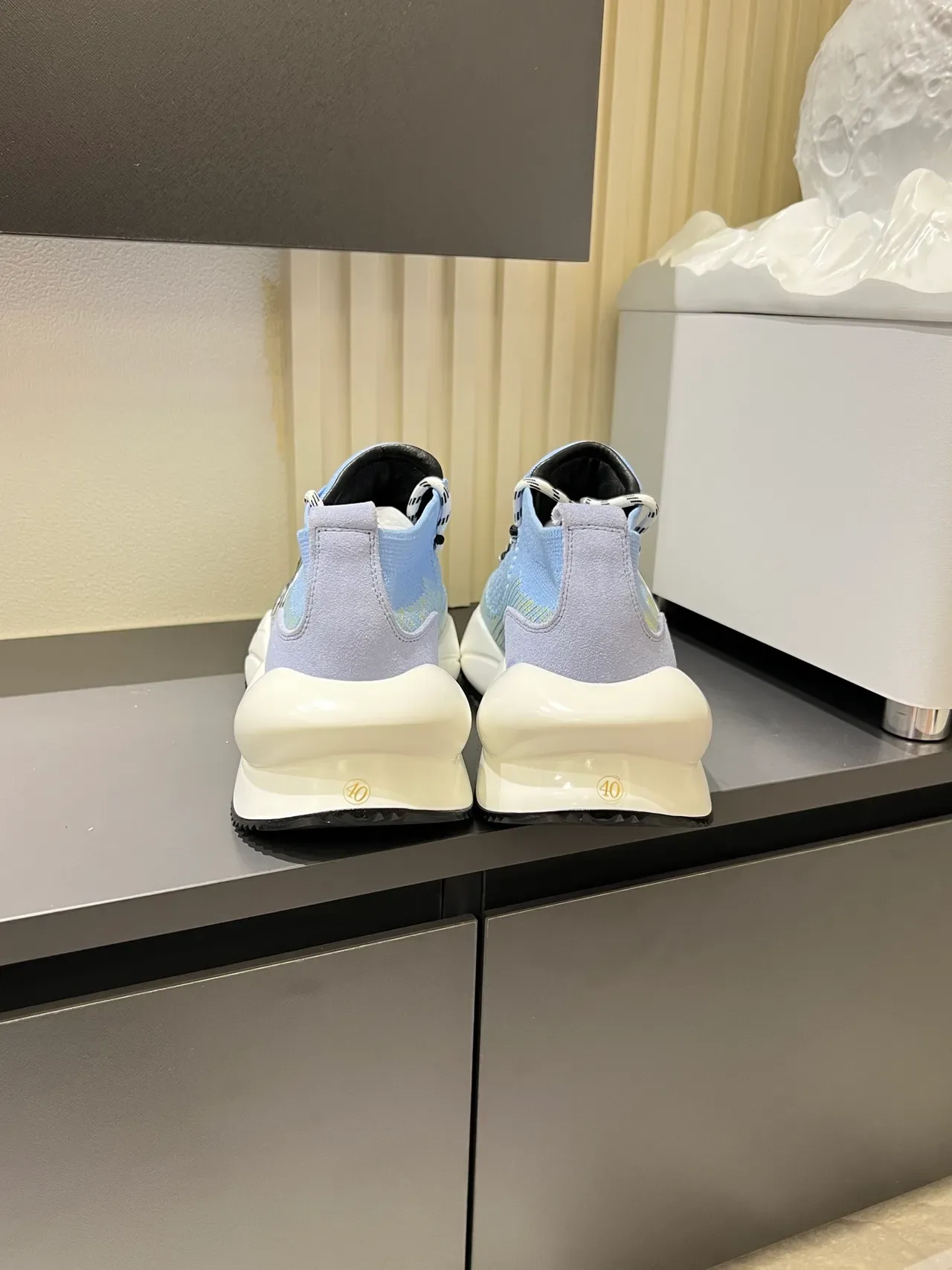 Hugo Boss Speed Trainer Chaussures Lifestyle en Maille Bleu Clair 2