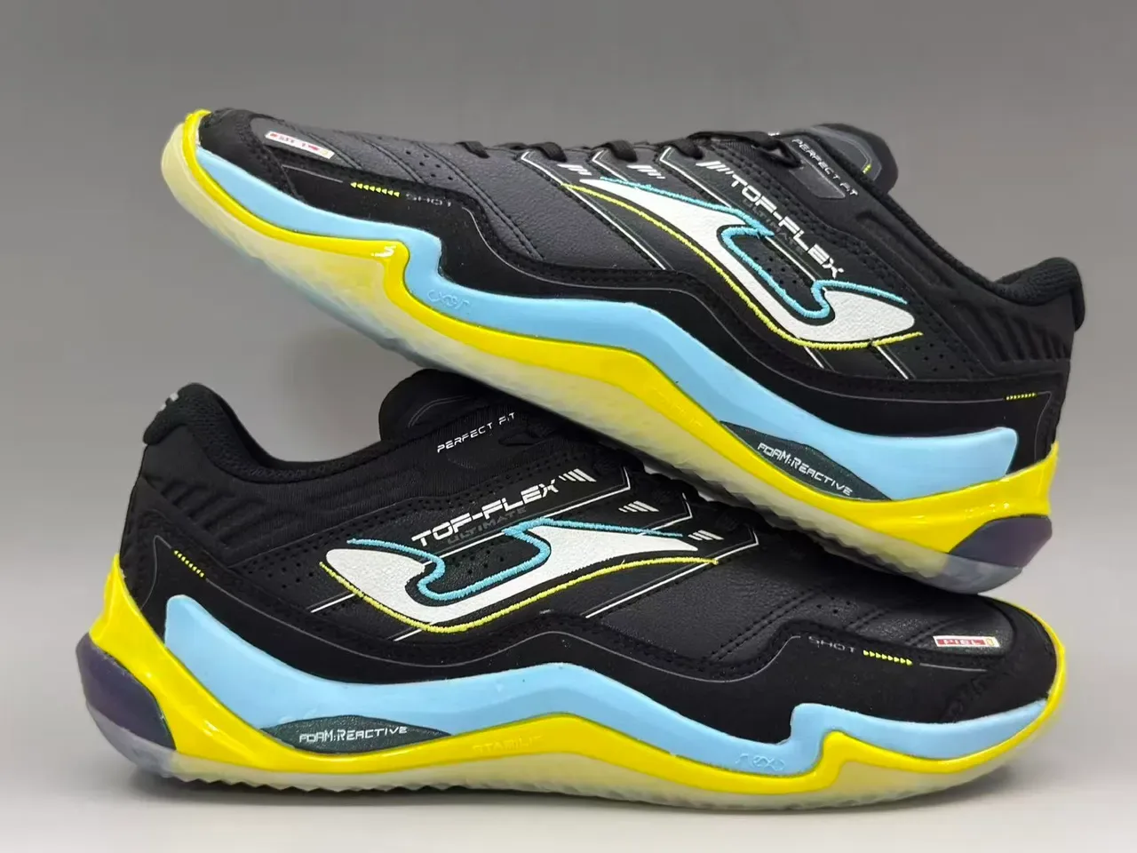 Joma Top-Flex Ultimate Black Yellow Light Blue Lifestyle Sneakers 3