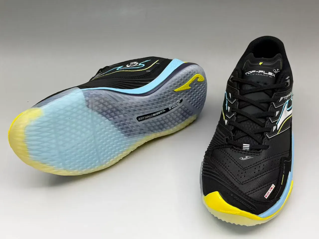 Joma Top-Flex Ultimate Black Yellow Light Blue Lifestyle Sneakers 8