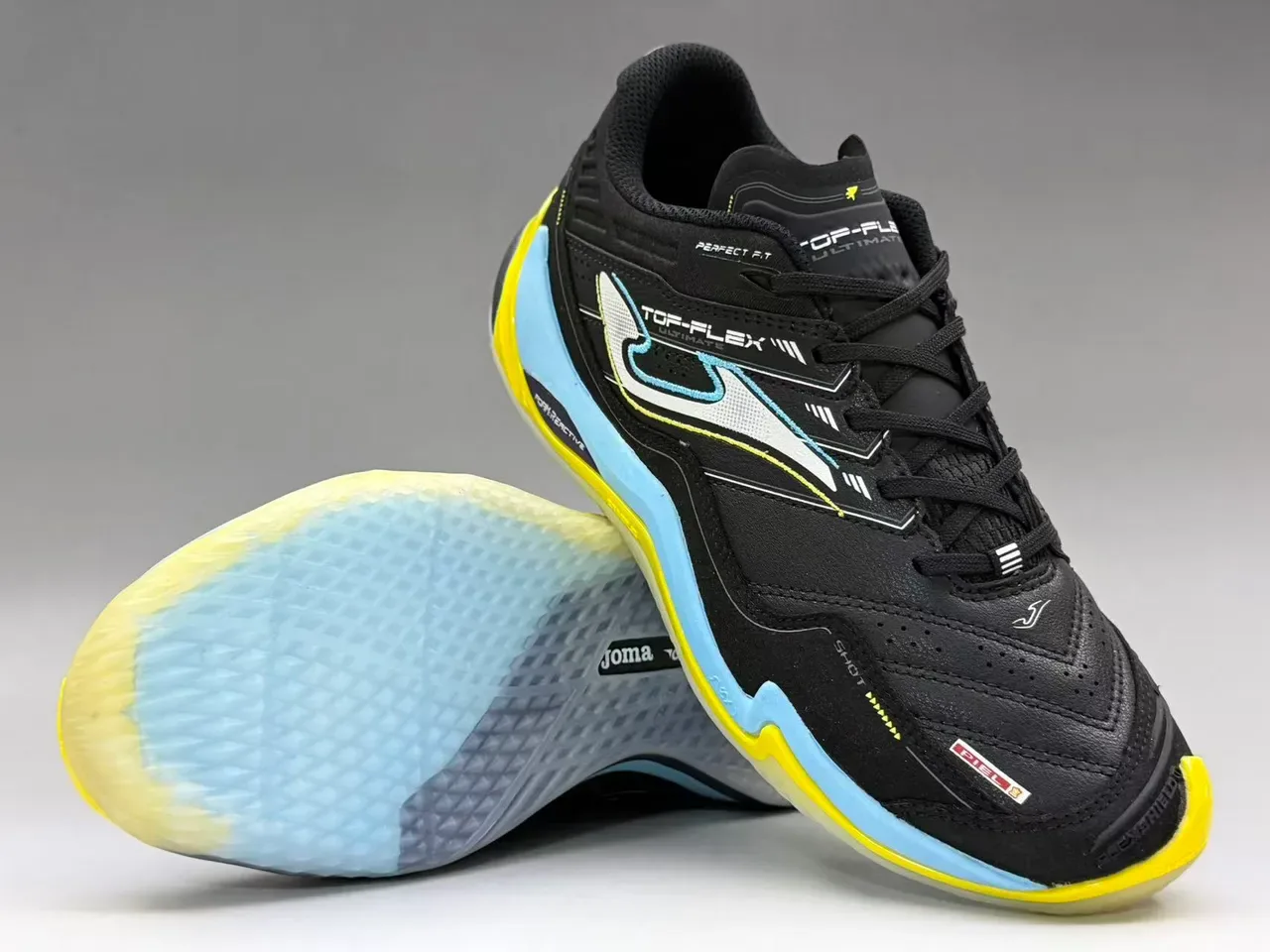 Joma Top-Flex Ultimate Black Yellow Light Blue Lifestyle Sneakers 12