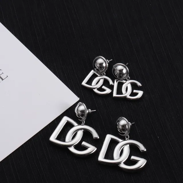 Lancôme Interlocking Logo Motif Silver-Tone Dangling Earrings 2