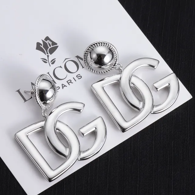 Lancôme Interlocking Logo Motif Silver-Tone Dangling Earrings 4
