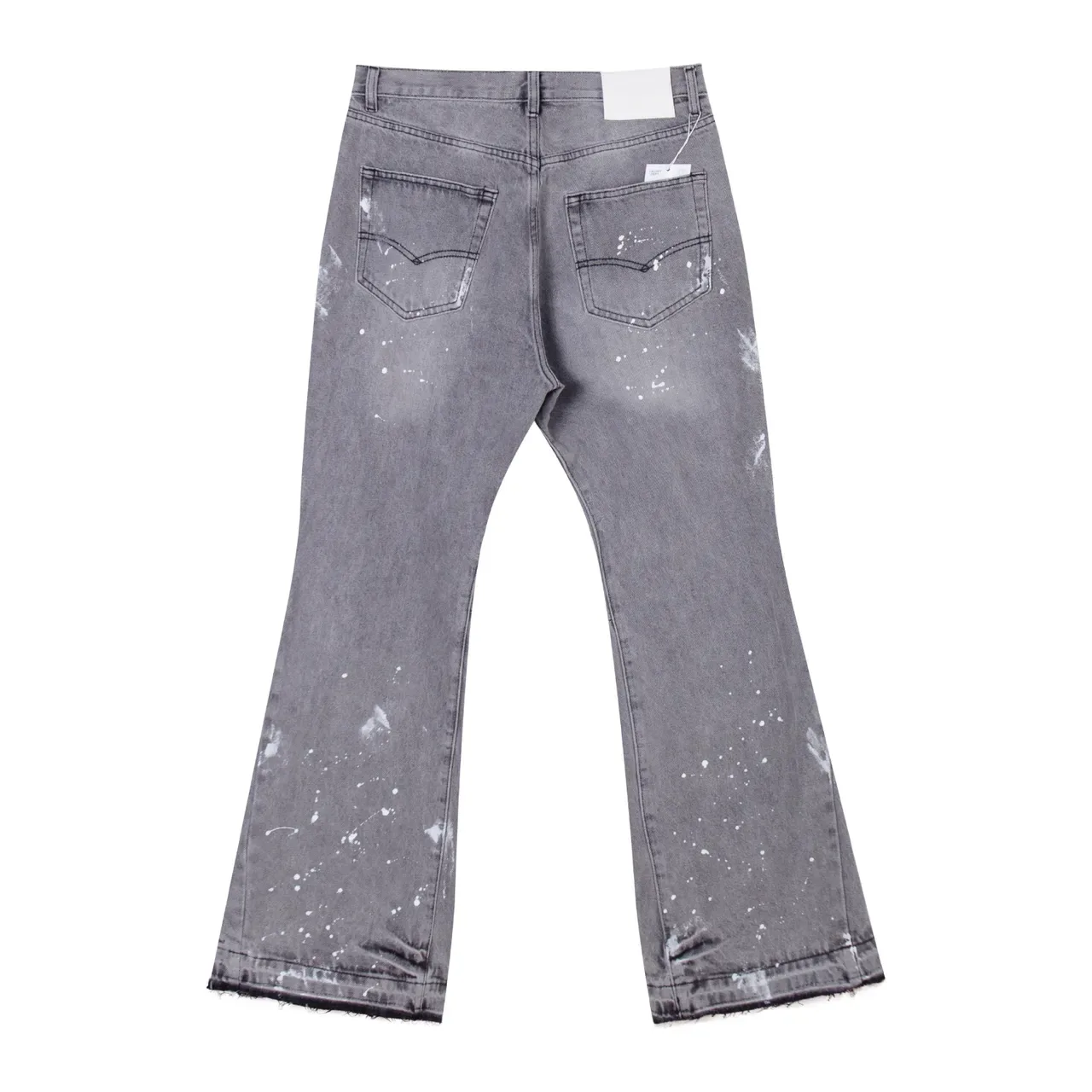 Levi's Paint-Splatter Distressed Gray Flared Jeans 3