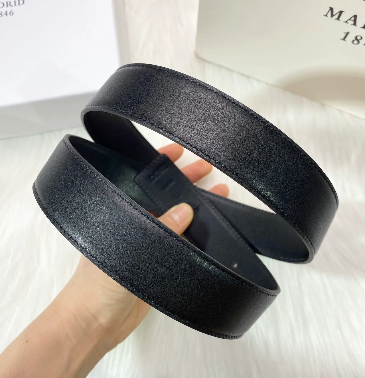 Loewe Anagram Black Leather Belt 5