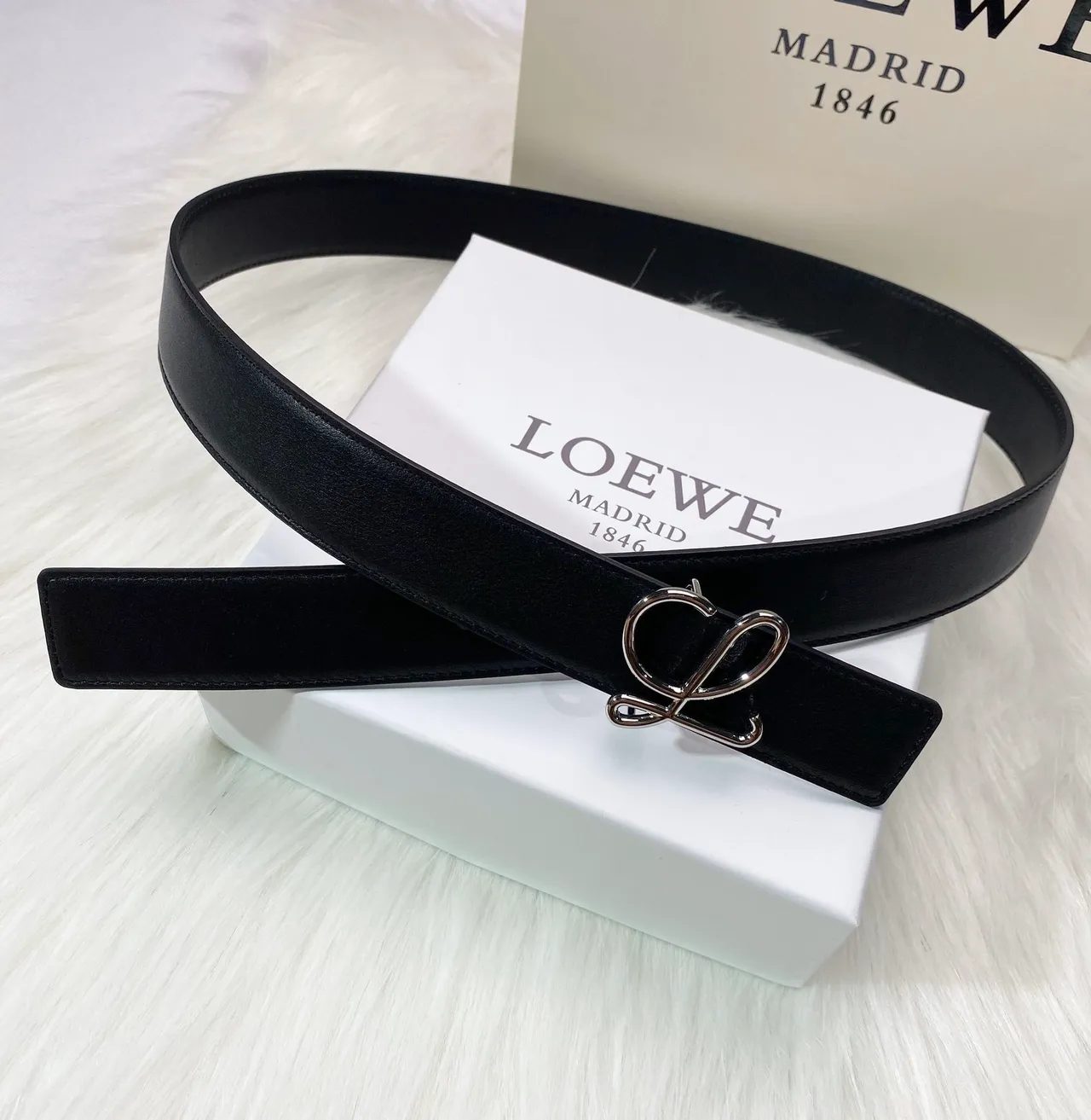 Loewe Anagram Black Leather Belt 7