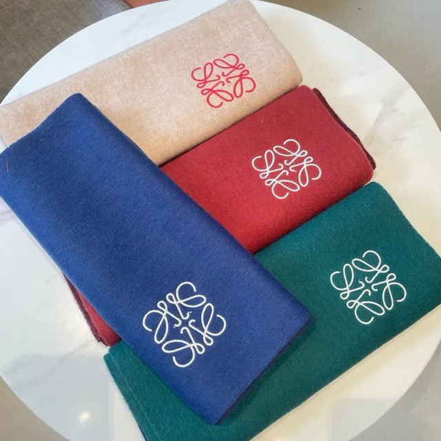 Loewe Anagram Logo Color-Block cashmere cachecol 3