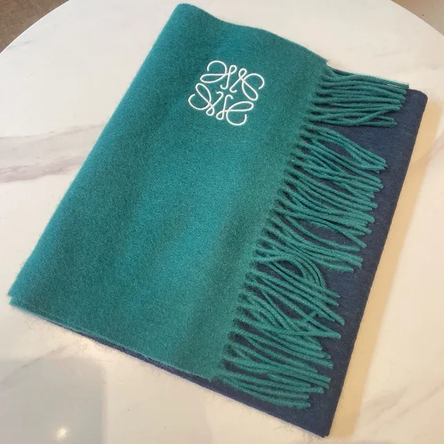 Loewe Anagram Logo Color-Block cashmere cachecol 5