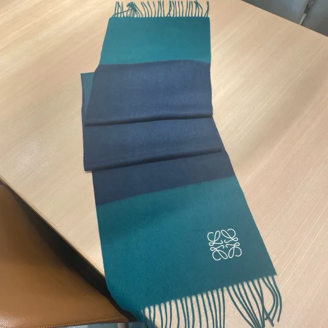 Loewe Anagram Logo Color-Block cashmere cachecol 6