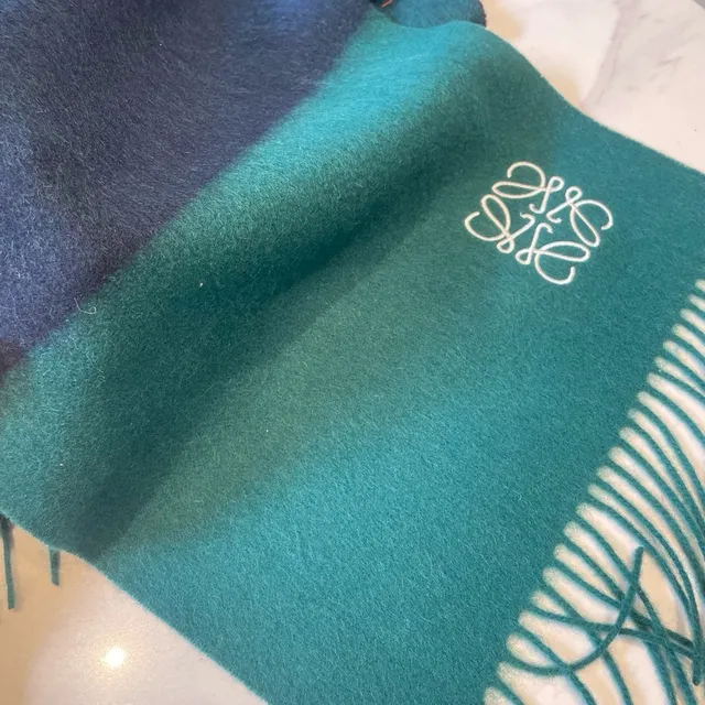 Loewe Anagram Logo Color-Block cashmere cachecol 8