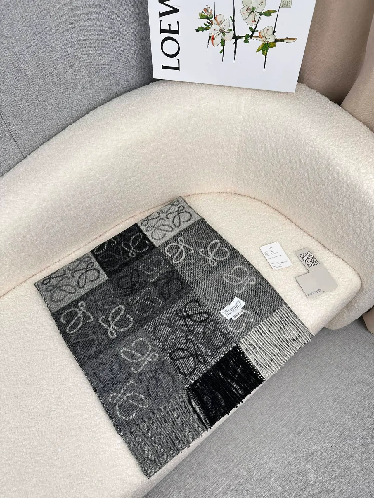 Loewe Anagram Monogram Patchwork Cashmere Scarf 4