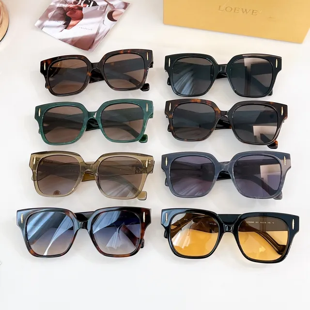 Loewe Anagram Square Translucent Brown Acetate Sunglasses 2