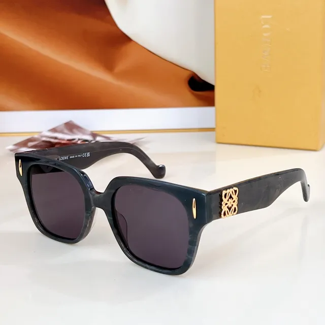 Loewe Anagram Square Translucent Brown Acetate Sunglasses 5