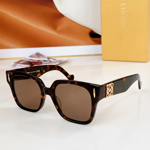 Loewe Anagram Square Translucent Brown Acetate Sunglasses 7