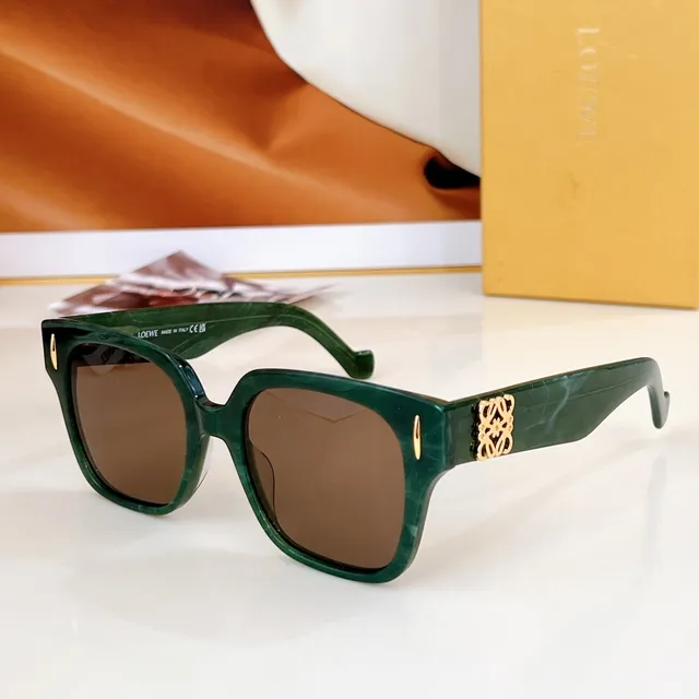 Loewe Anagram Square Translucent Brown Acetate Sunglasses 8