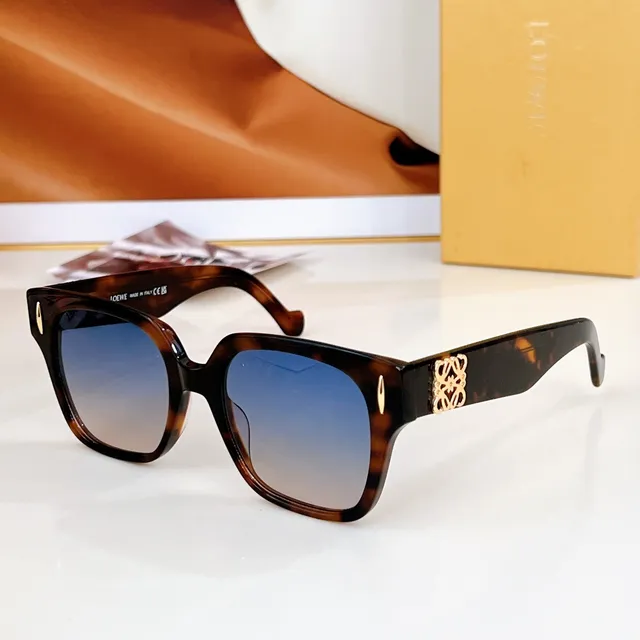 Loewe Anagram Square Translucent Brown Acetate Sunglasses 9